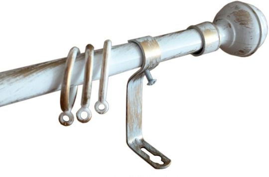 BetterHome Ausziehbare Metallische Vorhangstange Einzeln 120-210cm Weiß
