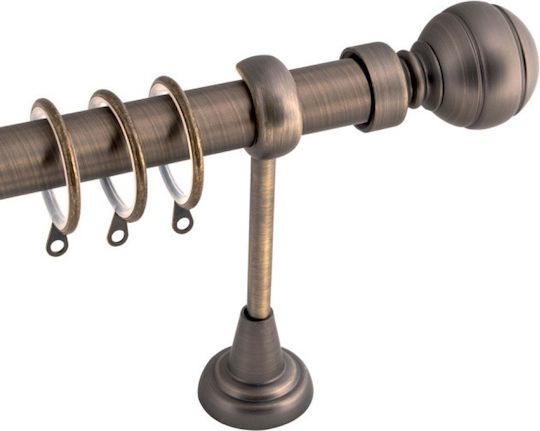 BetterHome Extendable Metallic Curtain Pole Single 140-250cm Bronze MHB-24223-1
