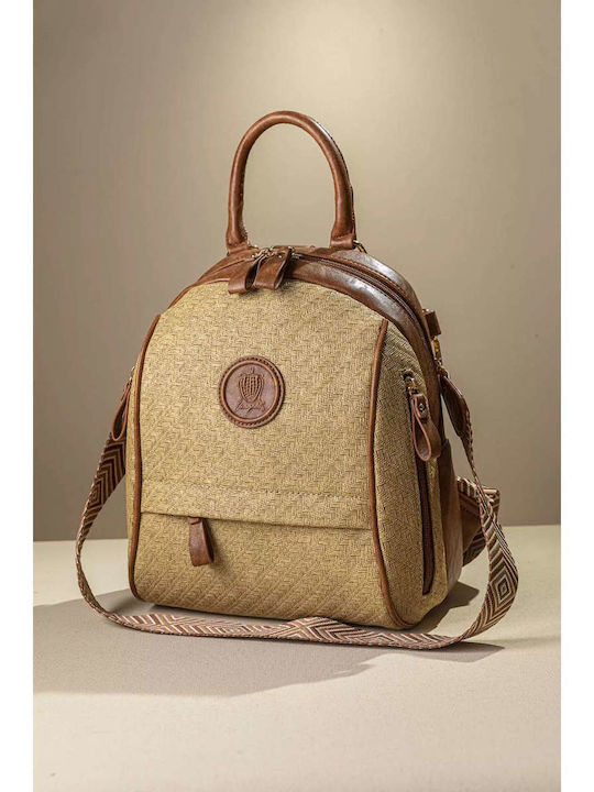 Fragola Fragola Damen Rucksack aus Rattan in Beige