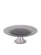 Home&Styling Collection Τουρτιέρα Γυάλινη με Πόδι Γκρι 28x28εκ.