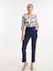 Women's High Rise Crepe Trousers Blue