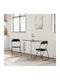 Velvet Foldable Dining Chairs Black 2 Pieces 48x44x78cm