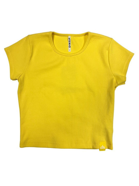 Дамска Crop Тениска Жълта