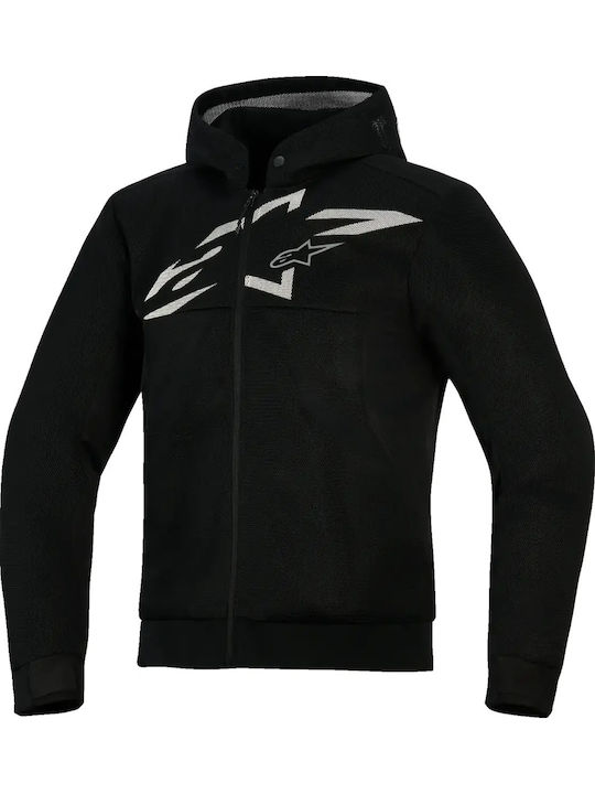 Alpinestars Hoodie Chrome Superair Зимно Мъжко Мотоциклетно Яке Водоустойчиво Черно/Сиво/Бяло