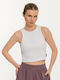 Γυναικείο Αθλητικό Crop Top Αμάνικο Λευκο