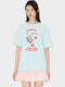 Cartoon Women's T-shirt Aqua