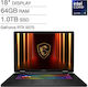 MSI Crosshair 18 HX AI 18" IPS QHD+ 240Hz (Ultra 9-275HX/64GB/1.0TB SSD/GeForce RTX 5070/W11 Home) (US Keyboard)