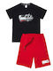 Kinderbekleidungssets mit Shorts Sommer 2Stücke Schwarz