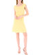 Summer Mini Dress for Wedding - Christening Open Back Yellow