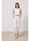 Women's Fabric Trousers Ecru