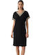 Minerva Summer Women's Nightgown Black Animal