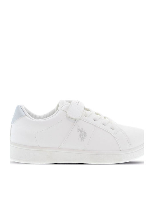 Kids Sneakers with Hoop & Loop Closure White