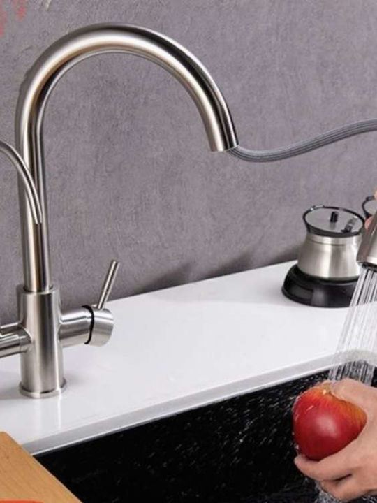 Landsh Poly1541 Kitchen Counter Faucet with Pull-Out Spray Bronze