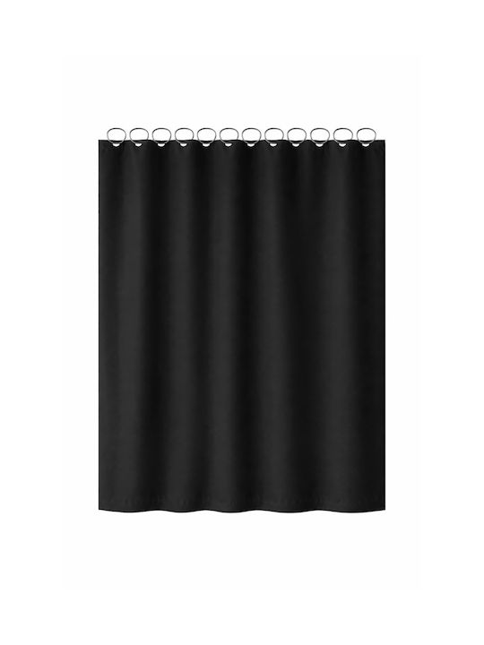 Landsh Κουρτίνα Μπάνιου 180x200cm Μαύρη