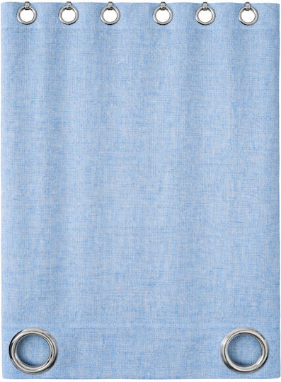 Landsh Fabric Shower Curtain with Grommets 180x200cm Light Blue