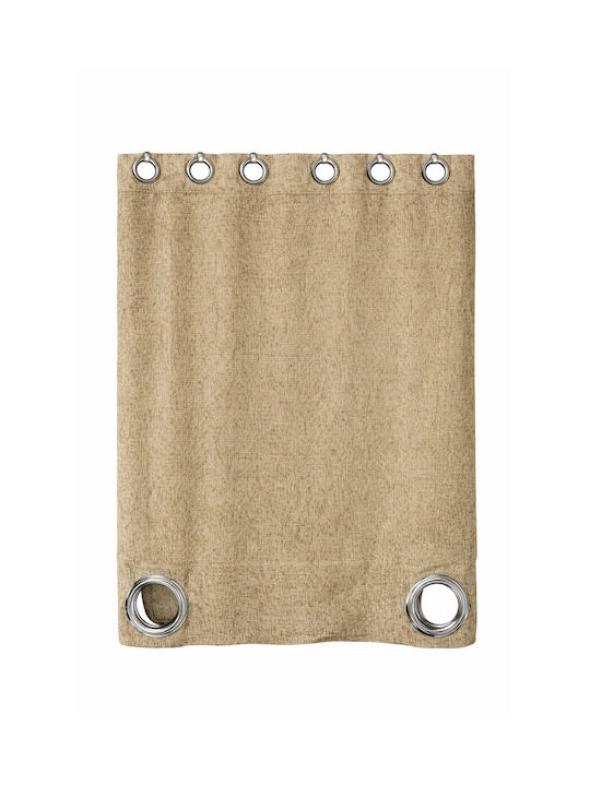 Landsh Shower Curtain Fabric with Grommets 180x200cm Beige