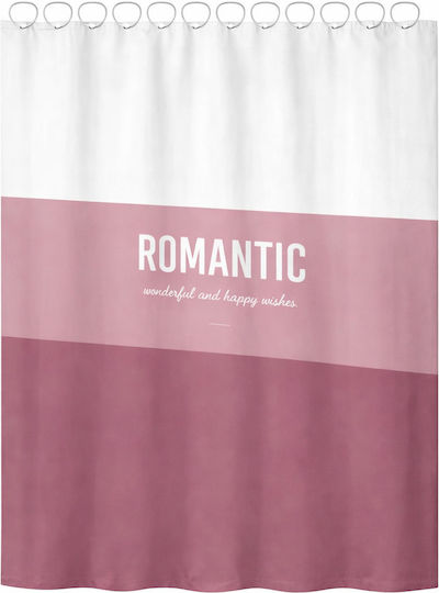 Landsh Cortină De Duș 180x200cm Roz-Albă