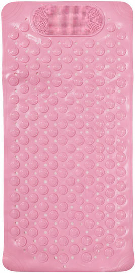 Landsh Anti-Slip Bathtub Mat with Suction Cups Pink 36x70cm