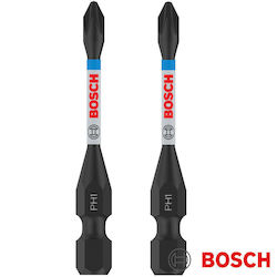 Bosch Kreuzschlitz (PH1) Schraubendreher-Bits X 55mm Impact 2 Stück