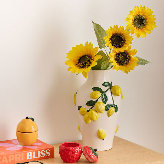 Decorative Ceramic Vase Fruity White 22.5x20xH32.6cm