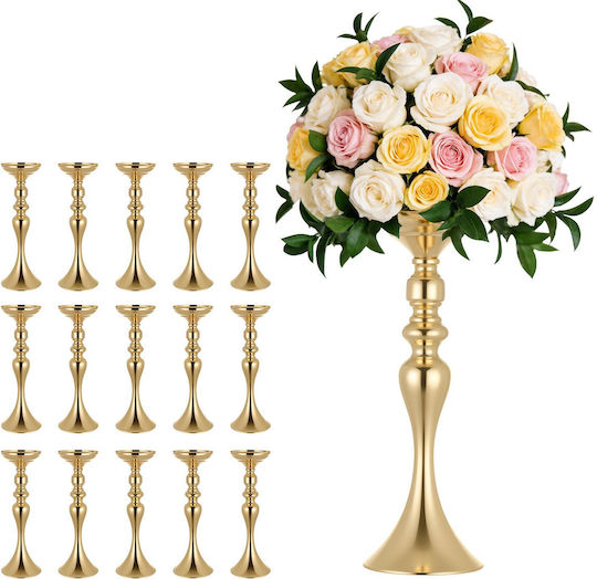 Vevor Set Of Crystal Gold Vases H38cm 16 Pieces