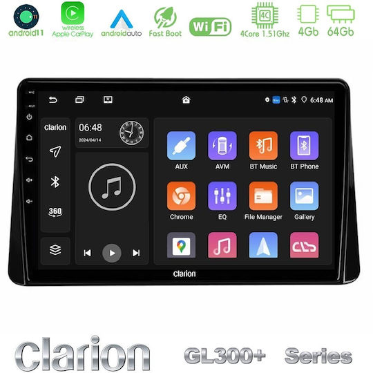 Clarion Auto-Audiosystem für Mitsubishi Eclipse Cross 2018-2023 Bluetooth USB Eingebautes Wi-Fi GPS Apple CarPlay Android Auto mit 9 Zoll Touchscreen