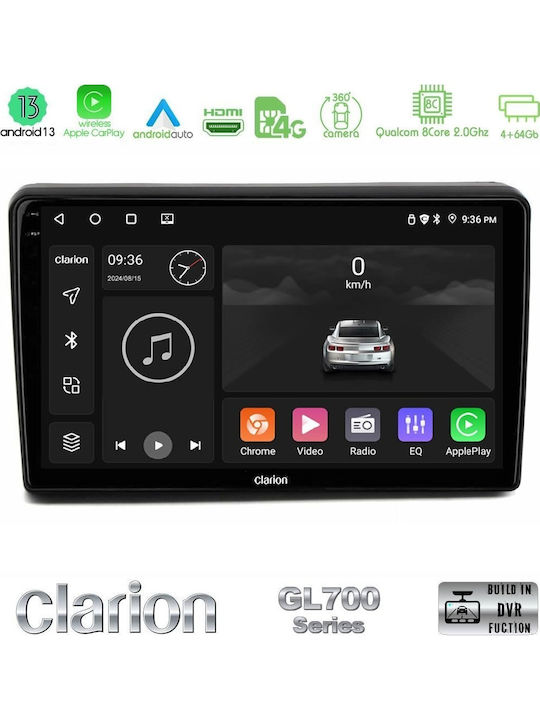 Clarion Ηχοσύστημα Αυτοκινήτου για Citroen C5 2008-2019 (Bluetooth/USB/WiFi/GPS/Apple-Carplay/Android-Auto) με Οθόνη Αφής 10"