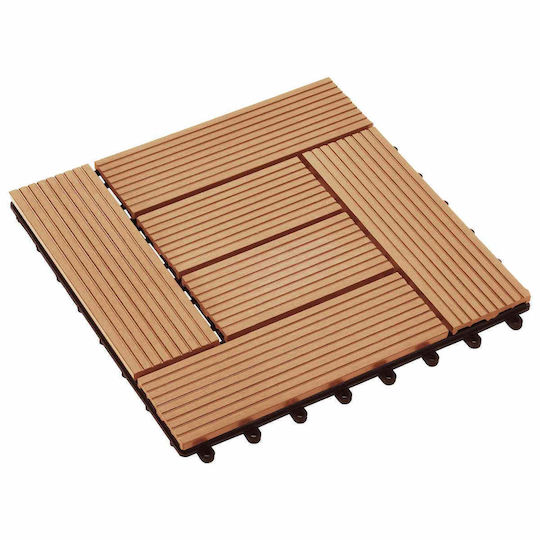 vidaXL Material for Garden Flooring from Wood 30x30cm 11 Pieces
