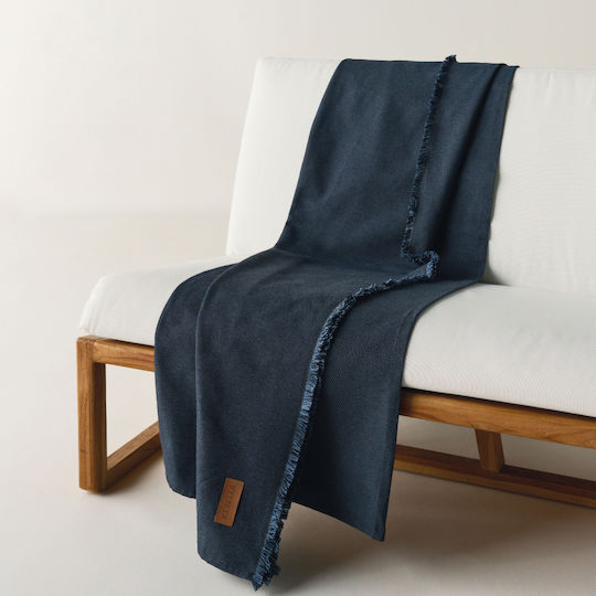 Kentia Everan Ριχτάρι Τριθέσιου Καναπέ 180x280εκ. Navy