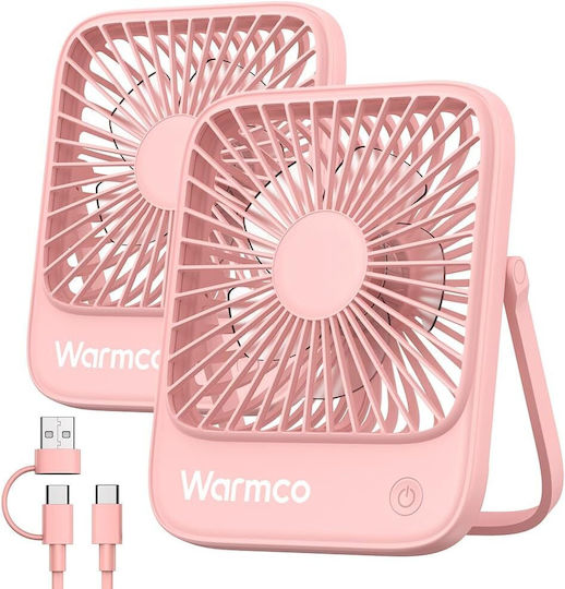 Set 2 Usb-c Desk Fans Quiet Operation 3 Speeds
