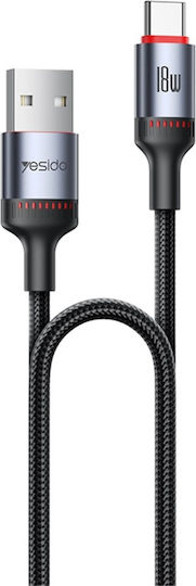 Data Cable Usb To Type-c 18w 1.2m Yesido Black