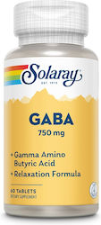 GABA 750mg Solaray 60 Tabletten Secom GABA 750mg Solaray 60 Tabletten Secom
