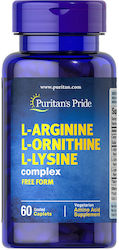 L-Arginine L-Ornithine L-Lysine 60 Coated Capsules Puritans Pride