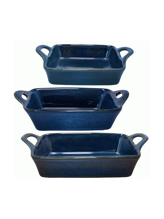 Raki Rectangular Heat-Resistant Cookware Ceramic 3 Pieces