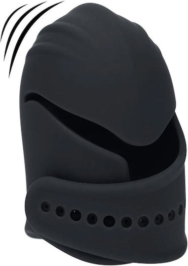 Adjustable Vibrating Silicone Penis Head Stimulator Black