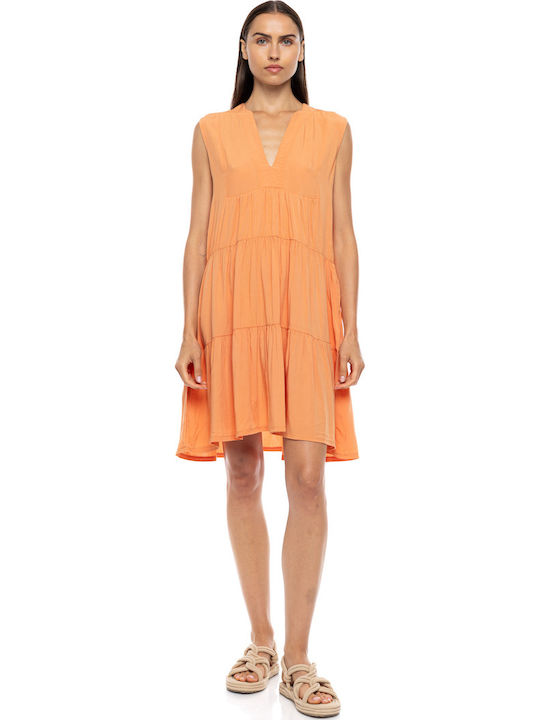 Pink Label Γυναικείο Καφτάνι Παραλίας Orange