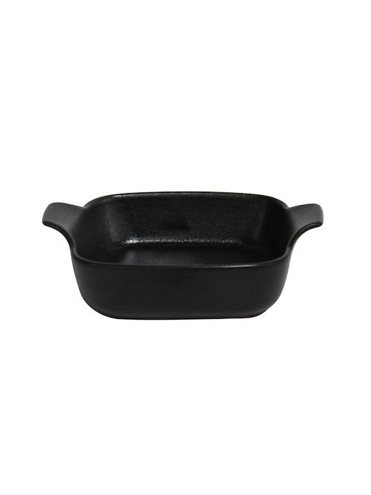 Raki Vas Pătrat Negru Rezistent La Căldură Ceramic 15x15x5.5cm