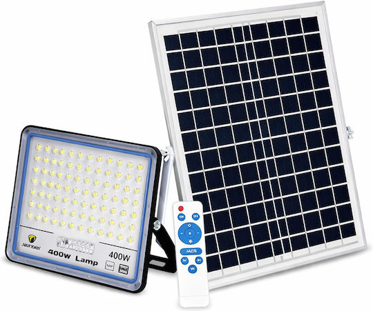 Waterproof Solar LED Flood Light 400W Cold White 6500K with Photocell and Remote Control IP66