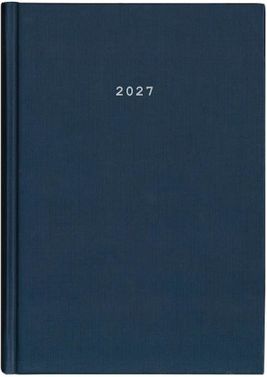 Next Diary 2027 Classic Daily Bound Blue 14x21cm Printing Option