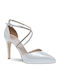 Leather Pointed Toe Heels with Strap White