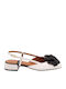 Leather Heels with Strap & Low Heel White