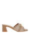 Mules with Low Heel in Brown Colour
