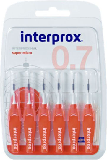 Interprox Interproximal Μεσοδόντια Βουρτσάκια 0.7mm Πορτοκαλί 6τμχ