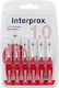 Interprox Interproximal Μεσοδόντια Βουρτσάκια Κόκκινα 6τμχ