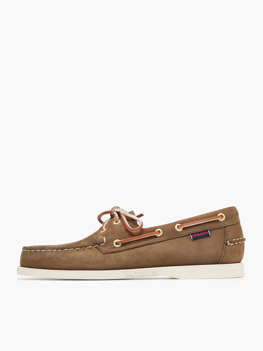 Sebago Leather Men's Boat Shoes in Brown Colour