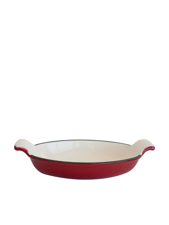 Raki Oval Backform Rund aus Gusseisen mit Keramik Innenbeschichtung 29cm