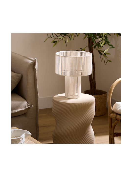 Miria Metal Table Lamp for E27 Fitting with White Shade and Base