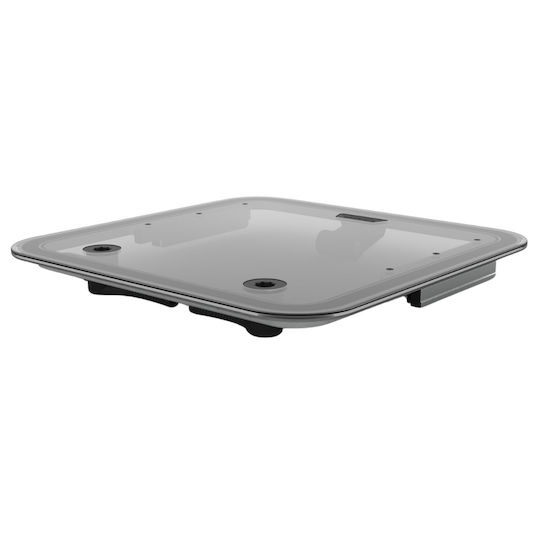Ultra-Low Profile Hatch Grey Acrylic Silver Frame Hinge Flush Spindle