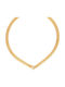 Excite-Fashion Necklace From Gold Plated Steel With Zircon