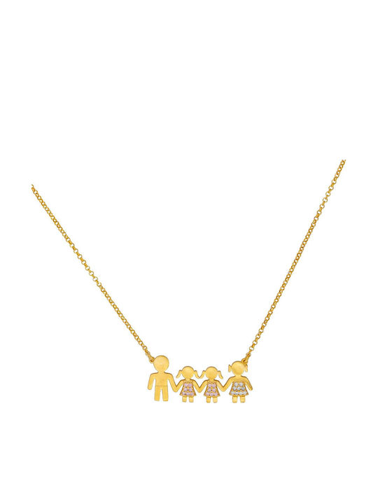 Excite-Fashion Necklace Family From Gold Plated Silver